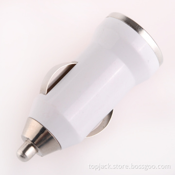 Bullet Style USB Car Cigarette Lighter Charging Adapter White